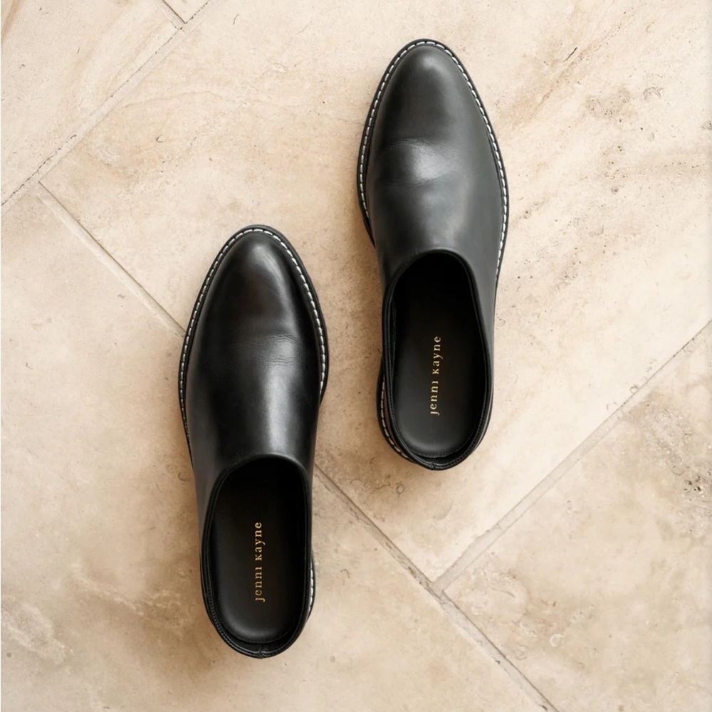 Jenni Kayne Black Leather Mules